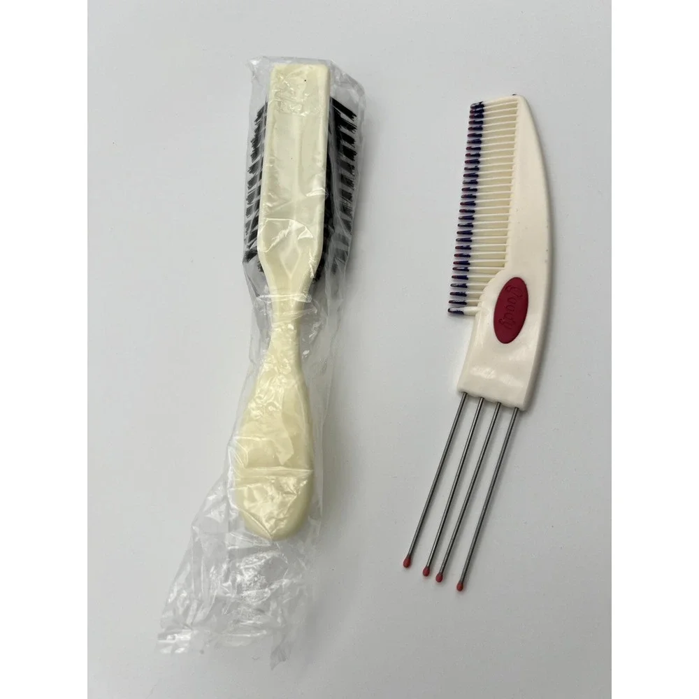 Vintage Goody Hair Comb 90's Colors And Plain + Unbranded Hairbrush